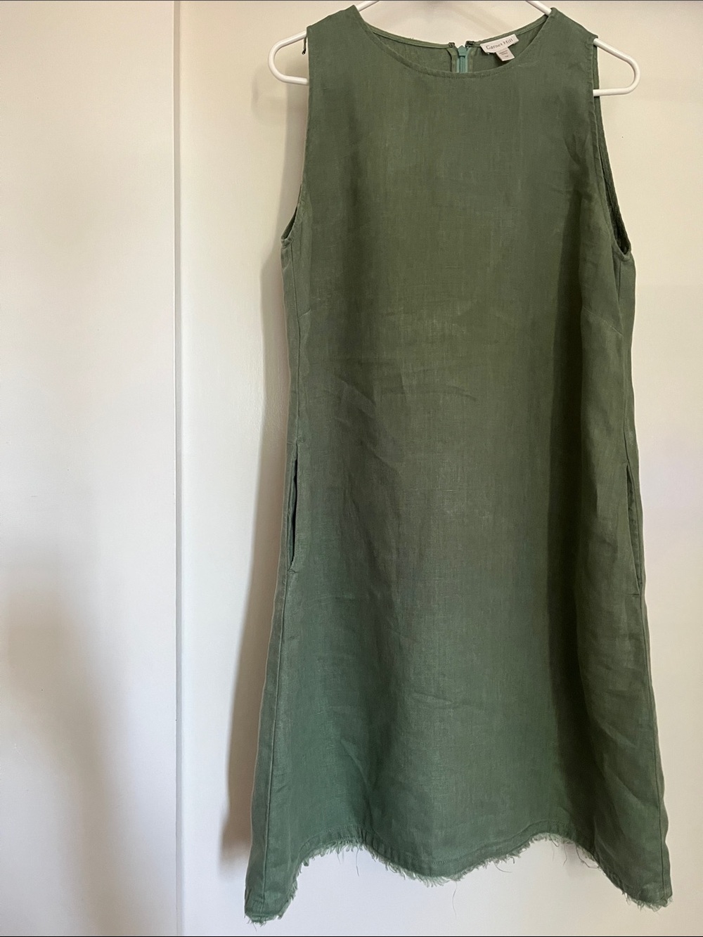 Garnet Hill Olive Green Crewneck Dress